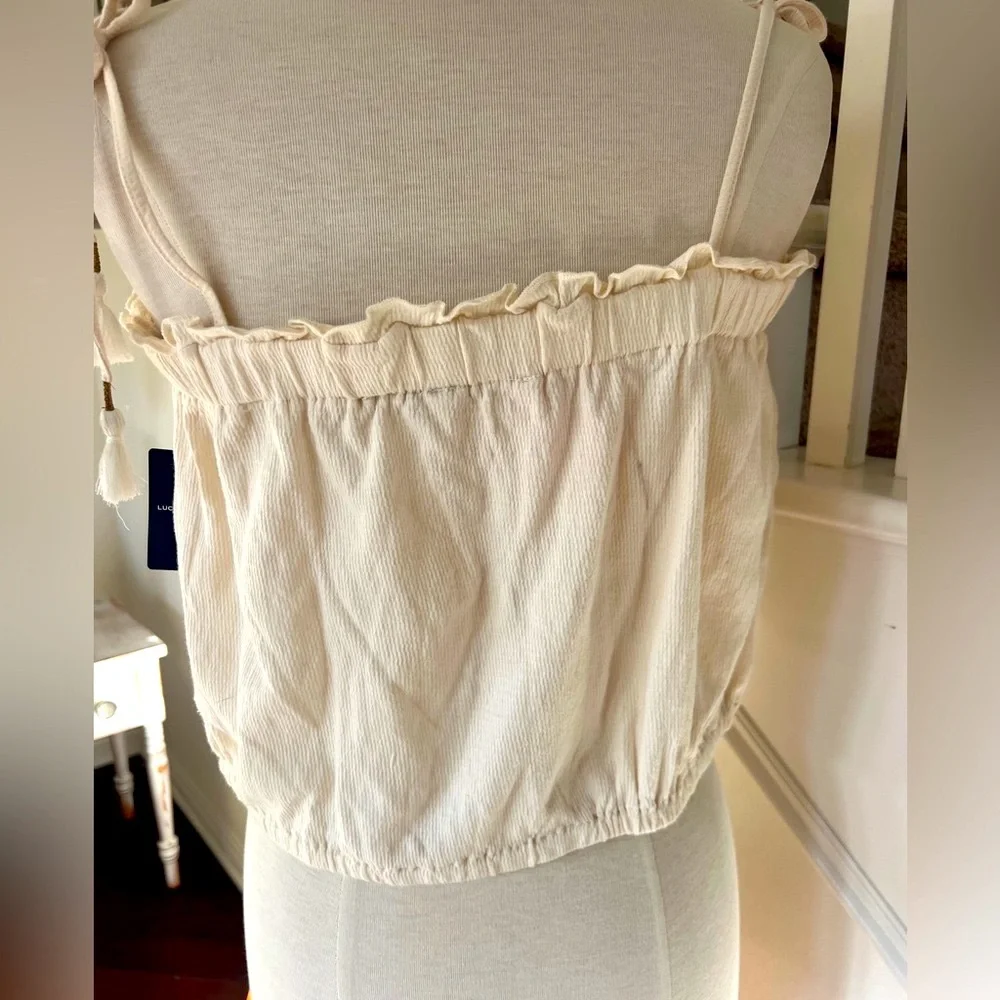 NWT Lucky Brand Women's Cream Tube Top with straps Size L